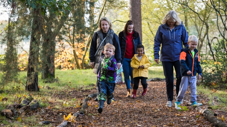 Family enjoying Halloween Trail